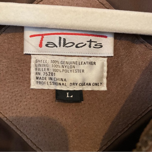 Vintage Talbots Men's Rich Brown Suede Leather Bomber Jacket EUC L Aviator Moto - Picture 2 of 14